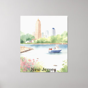 Toile Belle aquarelle du New Jersey