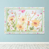 Toile Belle aquarelle florale (Insitu (Plancher de Bois))