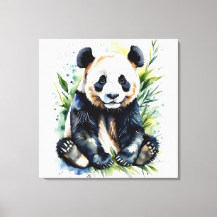 Toile Belle aquarelle Panda Bear