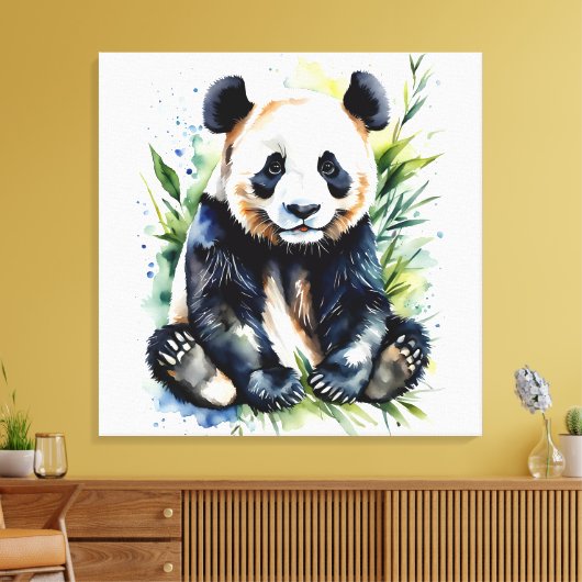 Toile Belle aquarelle Panda Bear (Insitu(Salon))