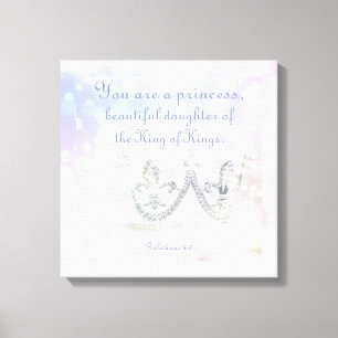Toile Belle Bible Verse Citation Inspiré Princesse