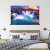 Toile Belle cascade Islande Nature Photographie (Insitu(Chambre))