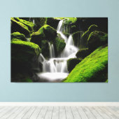 Toile Belle cascade Moss Rocks Nature Photographie (Insitu (Plancher de Bois))