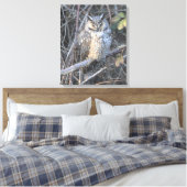 Toile Belle Chouette à longue Terre au coucher du soleil (Insitu(Chambre))