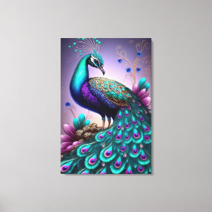 Toile Belle couleur Peacock Paon Bird faune