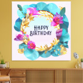 Toile Belle couronne florale d'anniversaire (Insitu(Salon))