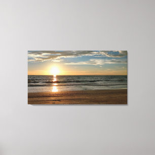 Toile Belle coutume de plage de coucher du soleil