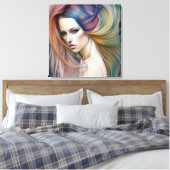Toile Belle dame Pastel avec longue traînée de cheveux (Insitu(Chambre))