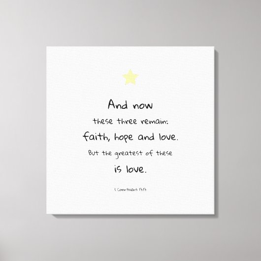 Toile Belle Écriture Bible Citation 1 Corinthiens (Recto)