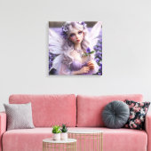 Toile Belle Fée de Février en Violets (Insitu(Salon))