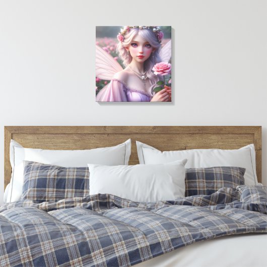 Toile Belle fée de juin en Rose (Insitu(Chambre))