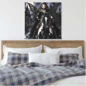 Toile Belle Fée Gothique sur Cheval Noir  (Insitu(Chambre))