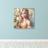 Toile Belle Fée Novembre en Chrysanthèmes (Insitu (Plancher de Bois))