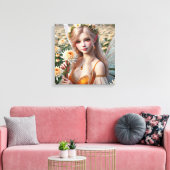 Toile Belle Fée Novembre en Chrysanthèmes (Insitu(Salon))