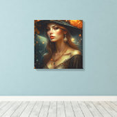 Toile Belle femme en Casquette Ethereal Ai Art (Insitu (Plancher de Bois))