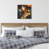 Toile Belle femme en Casquette Ethereal Ai Art (Insitu(Chambre))