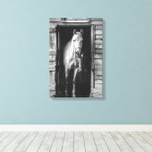 Toile Belle ferme de chevaux Animaux B&W (Insitu (Plancher de Bois))