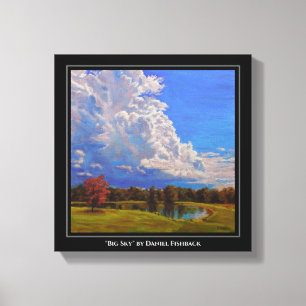 Toile Belle ferme de l'Illinois avec de grands nuages