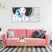 Toile belle fille appeler, bonjour, art POP (Insitu(Salon))