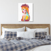 Toile Belle fille colorée Art abstrait Design (Insitu(Chambre))