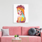 Toile Belle fille colorée Art abstrait Design (Insitu(Salon))