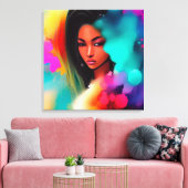 Toile Belle fille d'ébène abstrait (Insitu(Salon))
