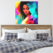 Toile Belle fille d'ébène abstrait (Insitu(Chambre))