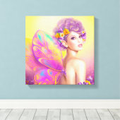 Toile Belle fille papillon fée (Insitu (Plancher de Bois))