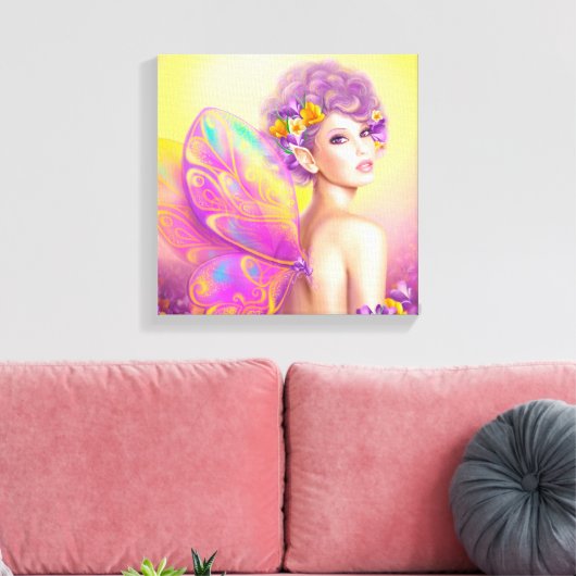 Toile Belle fille papillon fée (Insitu(Salon))