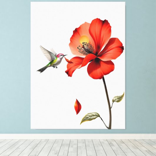 Toile Belle Fleur Rouge (Insitu (Plancher de Bois))