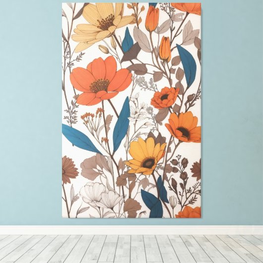 Toile Belle Fleurs Design Art (Insitu (Plancher de Bois))