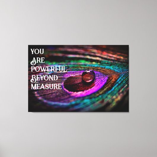 Toile Belle gouttelette d'eau en plume de paon (Recto)