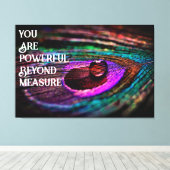 Toile Belle gouttelette d'eau en plume de paon (Insitu (Plancher de Bois))