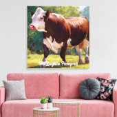Toile Belle Hereford Bull (Insitu(Salon))