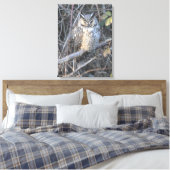 Toile Belle Hibou à Longues Oreilles au Coucher du Solei (Insitu(Chambre))