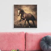 Toile Belle housse de coussin de cheval brun (Insitu(Salon))
