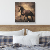 Toile Belle housse de coussin de cheval brun (Insitu(Chambre))