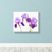 Toile Belle iris violet fleurs fleuris art floral (Insitu (Plancher de Bois))
