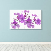 Toile Belle jolie fleurs violettes art floral moderne (Insitu (Plancher de Bois))