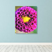Toile Belle Macrophotographie à fleur violet Dalia (Insitu (Plancher de Bois))