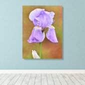 Toile Belle œuvre d'art de la fleur d'iris pourpre (Insitu (Plancher de Bois))