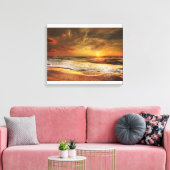 Toile Belle Orange Beach Ocean Sunset Canvas Imprimer (Insitu(Salon))