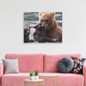 Toile Belle Ours et ses petits (Insitu(Salon))