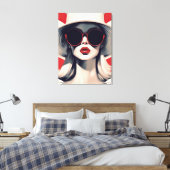 Toile Belle Parisienne en Lunettes de soleil rouges (Insitu(Chambre))