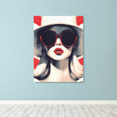 Toile Belle Parisienne en Lunettes de soleil rouges (Insitu (Plancher de Bois))