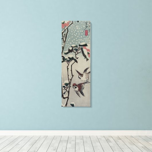 Toile Belle peinture japonaise ancienne d'oiseaux et de (Insitu (Plancher de Bois))