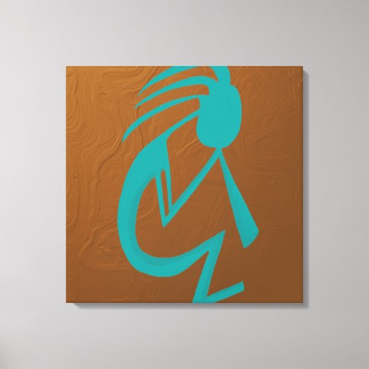 Toile Belle peinture Turquoise Kokopelli (Recto)
