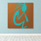 Toile Belle peinture Turquoise Kokopelli (Insitu (Plancher de Bois))
