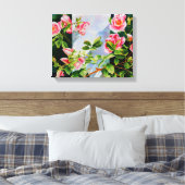 Toile Belle rose rose rouge roses blanc aquarelle floral (Insitu(Chambre))