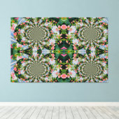 Toile Belle roses roses rouges rétro aquarelle fleurie (Insitu (Plancher de Bois))